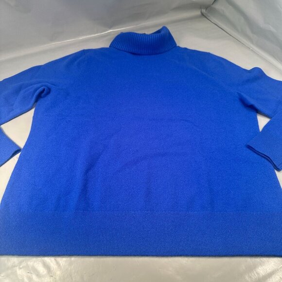 Lands End Cashmere Turtleneck Sweater Women Knit Long Sleeve Royal Blue XL - Picture 8 of 16